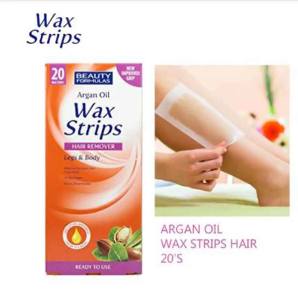 Beauty Formulas Argan Oil Wax Strips Hair Remover Legs & Body - Image 4