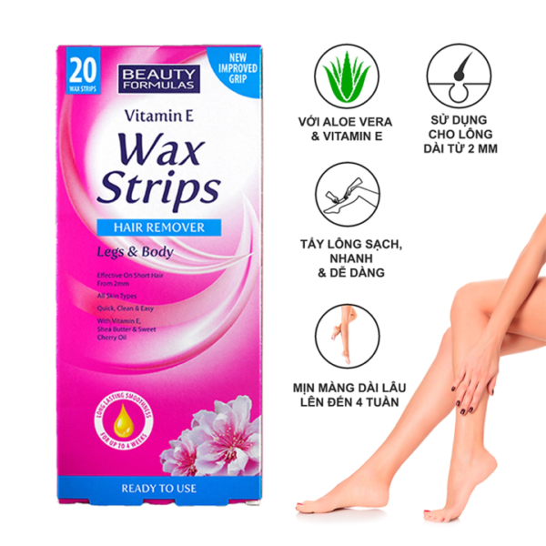 Beauty Formulas Vitamin E Wax Strips – (20 pcs) - Image 2