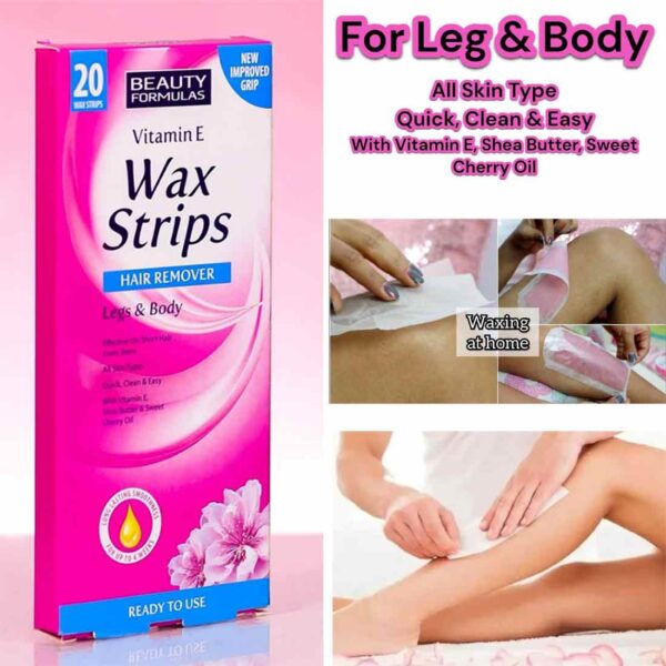 Beauty Formulas Vitamin E Wax Strips – (20 pcs) - Image 5