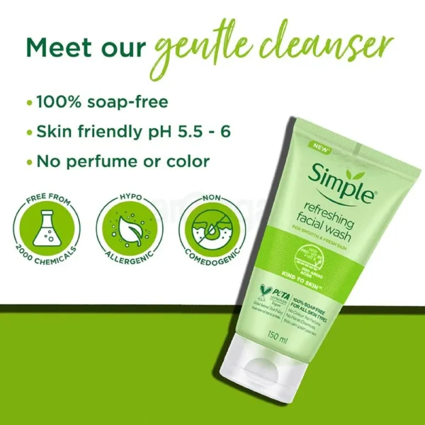 Simple Kind To Skin Refreshing Facial Wash Gel – 150 ml - Image 4