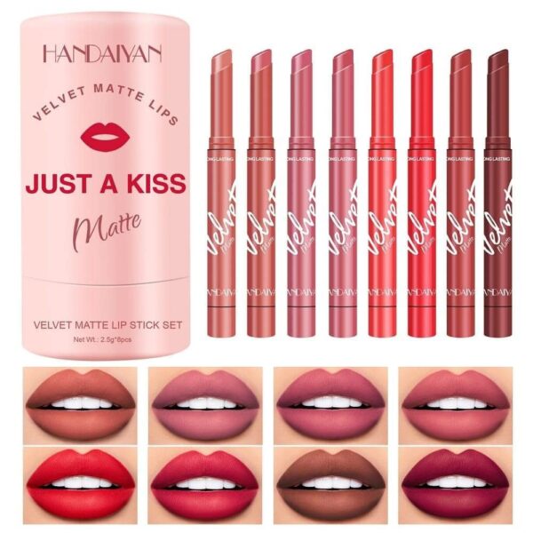 Handaiyan Just a Kiss Velvet Matte 8 Pcs Lipstick Set - Image 5