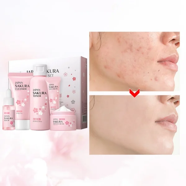 Laikou Japan Sakura Skincare Set – 5 Pcs - Image 6