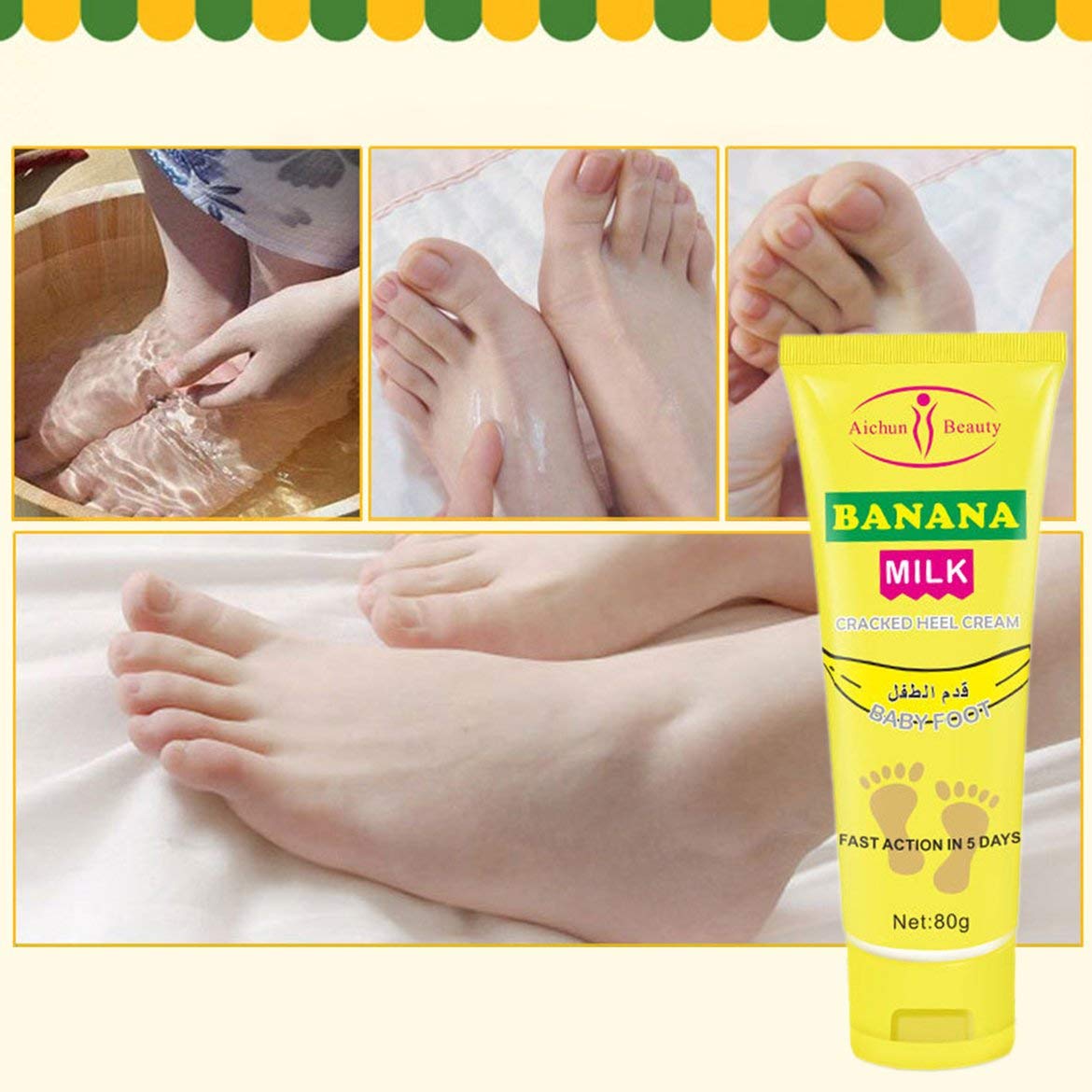 AICHUN BEAURY Banana Milk Cracked Heel Cream-80GM - Image 5